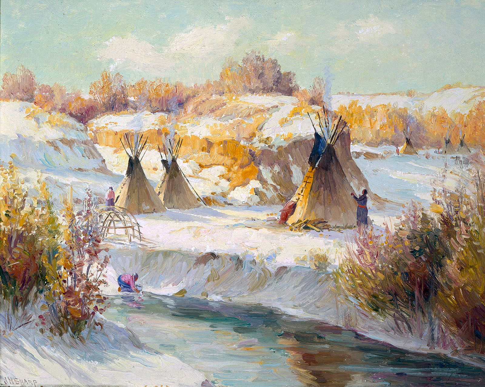 Untitled (Winter Camp on the Little Big Horn River)
